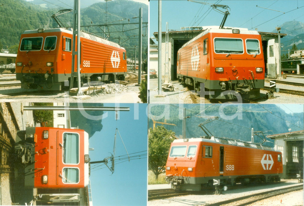 Fotografia d epoca originale 1985 ca SVIZZERA Ferrovie SBB CFF FFS Locomotiva in deposito Lotto 4 fotografie 1