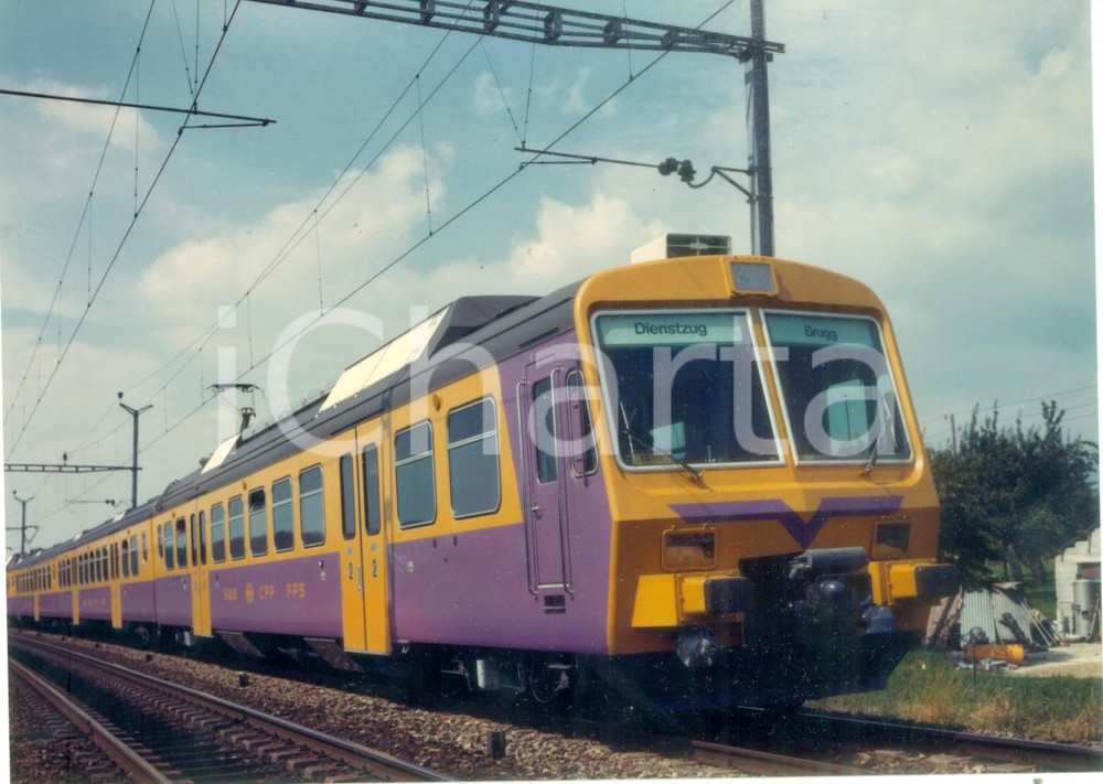 Fotografia d epoca originale 1985 ca SVIZZERA Ferrovie SBB CFF FFS Treno servizio per BRUGG Fotografia 1