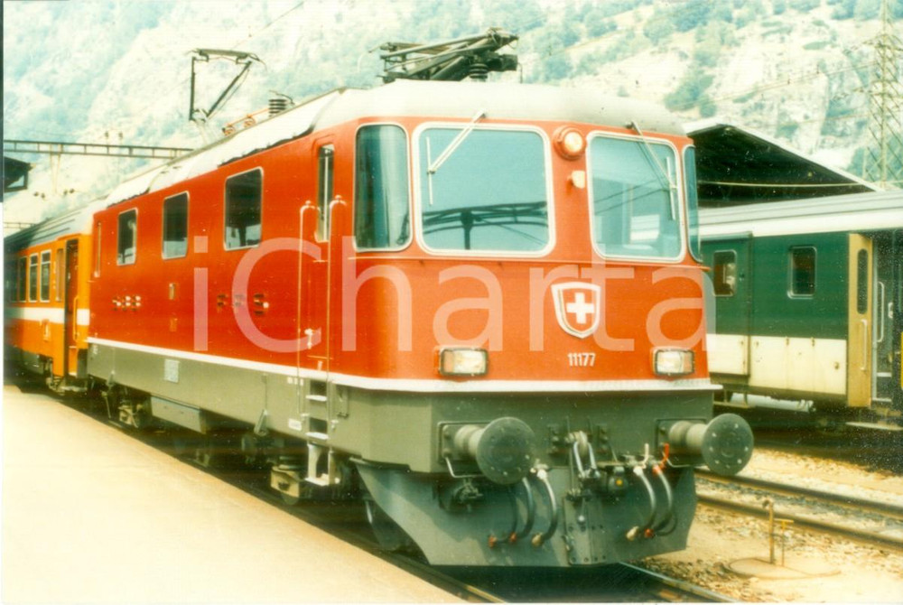 Fotografia d epoca originale 1985 ca SVIZZERA Ferrovie SBB CFF FFS Locomotiva 11177 Fotografia 1