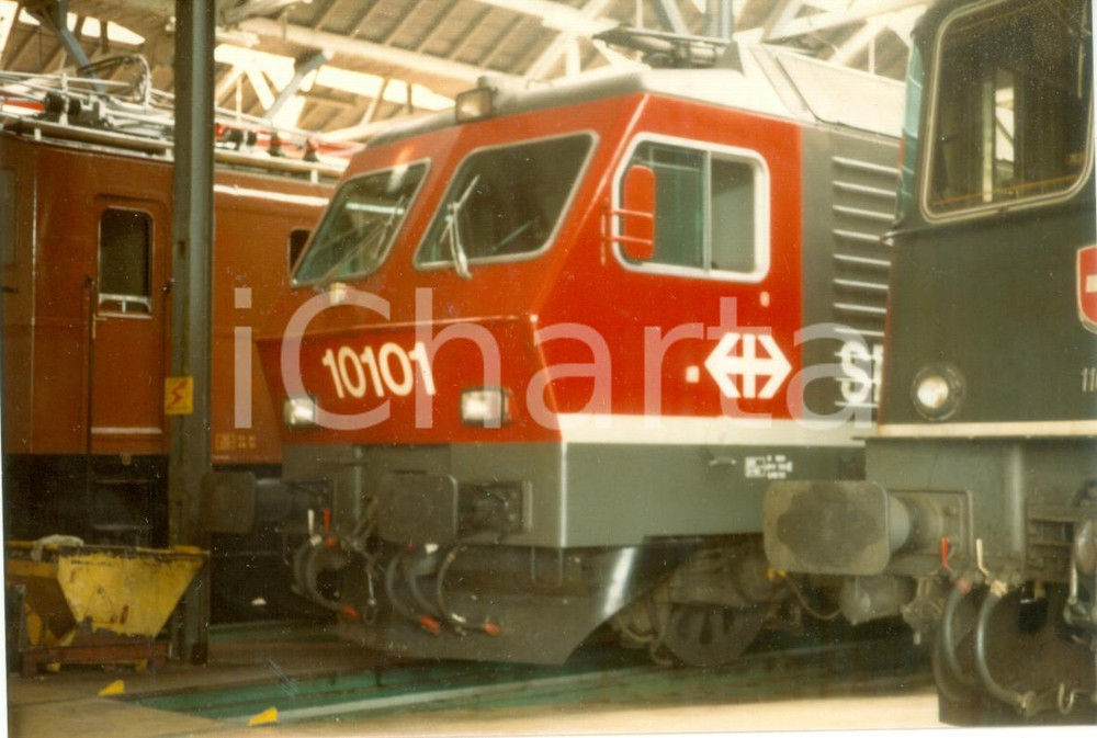 Fotografia d epoca originale 1983 SVIZZERA Ferrovie SBB CFF FFS Locomotiva 10101 Fotografia 1