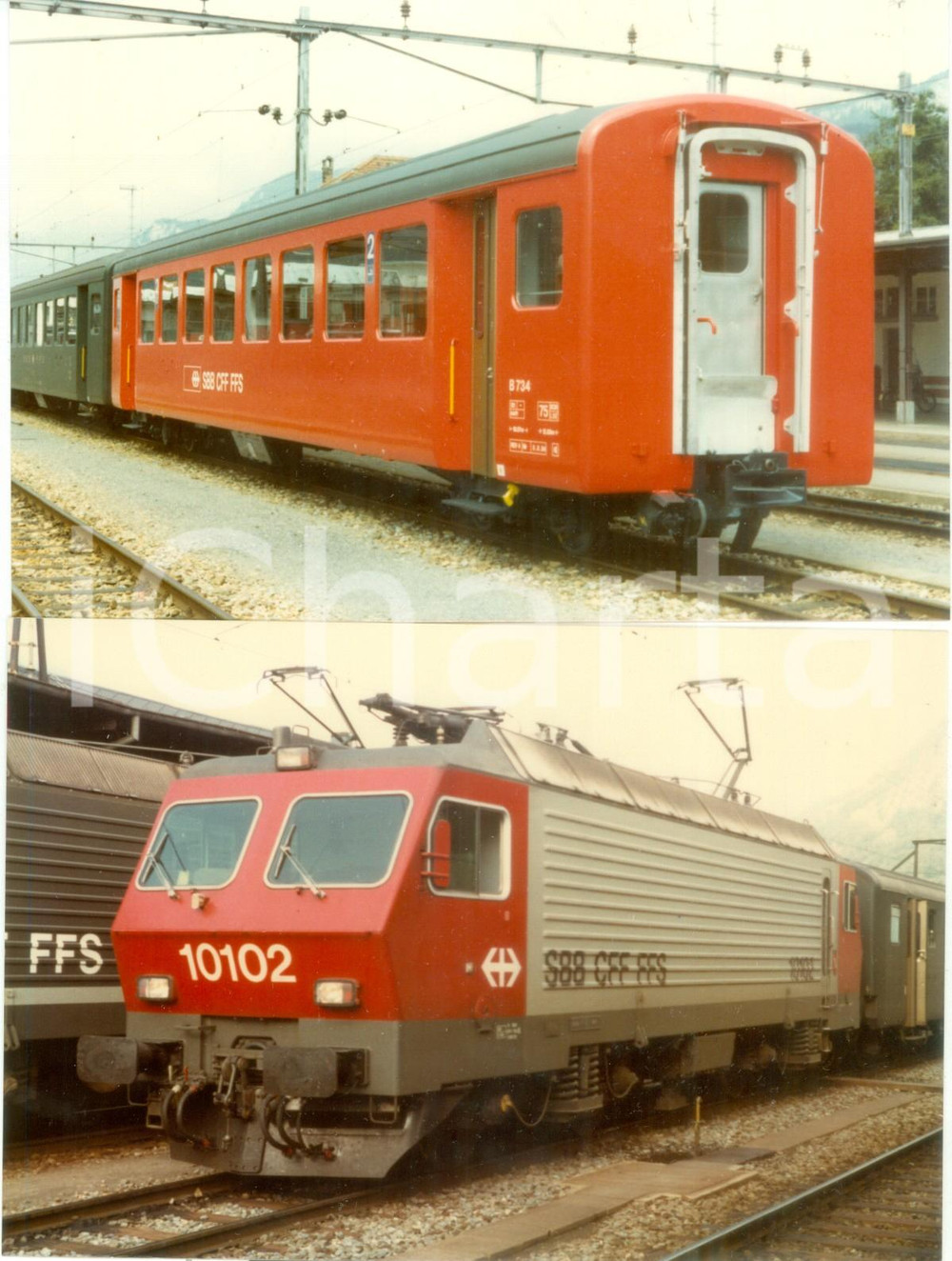 Fotografia d epoca originale 1984 SVIZZERA Ferrovia del BRUNIG SBB CFF FFS Locomotive 10102 Lotto 2 foto 1