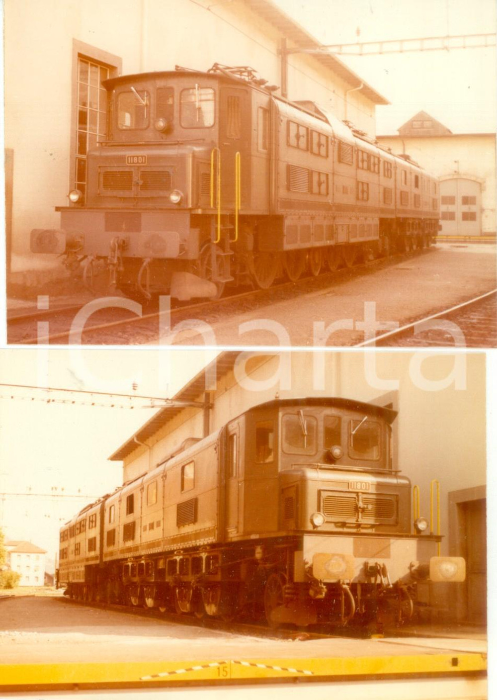 1975 ca SVIZZERA Ferrovie SBB CFF Locomotive 111801 *Lotto 2 fotografie