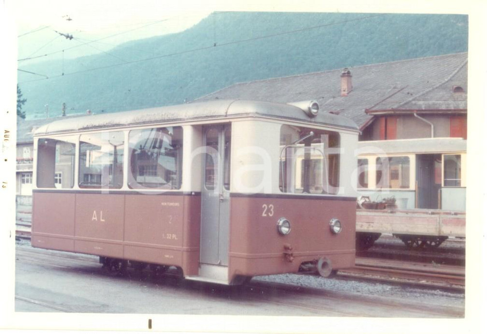 Fotografia d epoca originale 1973 SVIZZERA Ferrovia AIGLELEYSIN Locomotiva 23 a scartamento Fotografia 1