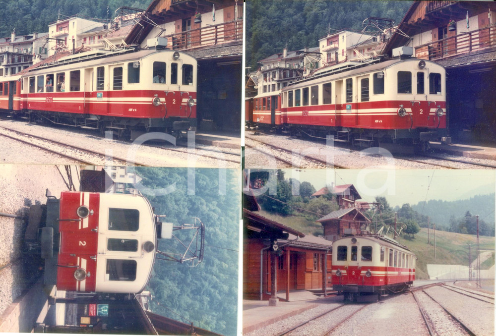 Fotografia d epoca originale 1975 ca SVIZZERA Ferrovia AIGLESEPEYDIABLERETS Locomotiva 2 Lotto 4 fotografie 1