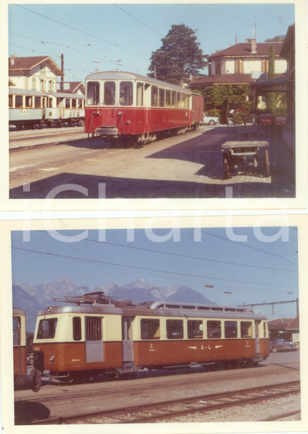 Fotografia d epoca originale 1973 SVIZZERA Ferrovia AIGLELEYSIN Locomotiva in transito Lotto 2 foto 1