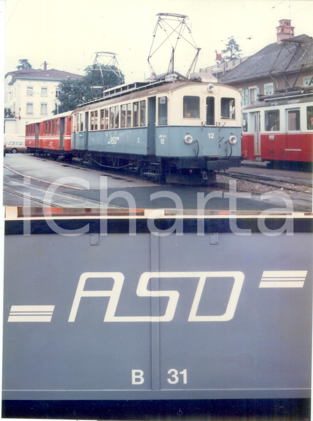 Fotografia d epoca originale 1975 ca SVIZZERA Ferrovia AIGLESEPEYDIABLERETS Locomotiva 12 Lotto 2 foto 1