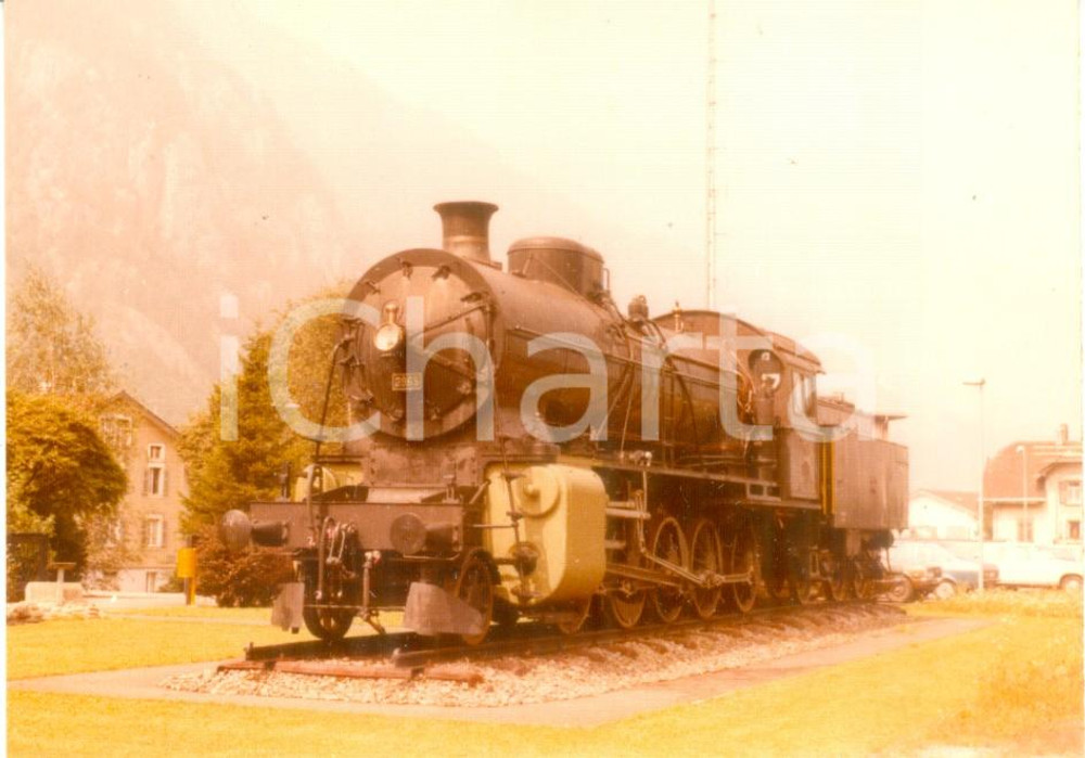 Fotografia d epoca originale 1975 ca SVIZZERA Ferrovie Federale Locomotiva 2965 Fotografia 1