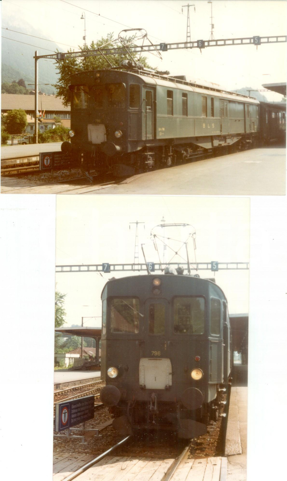 Fotografia d epoca originale 1975 ca SVIZZERA Ferrovie BERNLOTSCHBERGSIMPLON Locomotiva 796 Lotto 2 foto 1