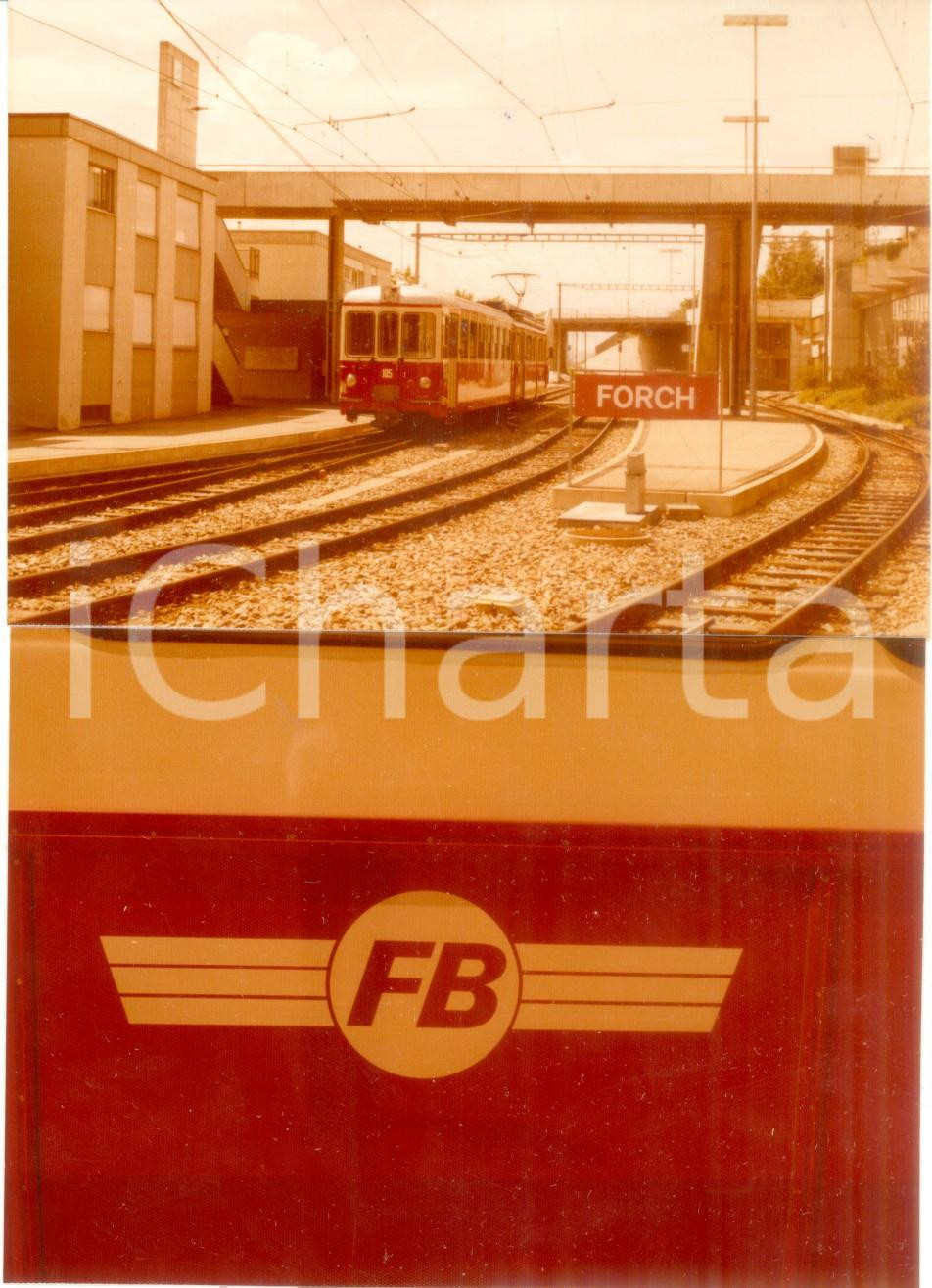 Fotografia d epoca originale 1975 ca SVIZZERA Ferrovie FORCHBAHN Locomotiva 105 Lotto 2 fotografie 1