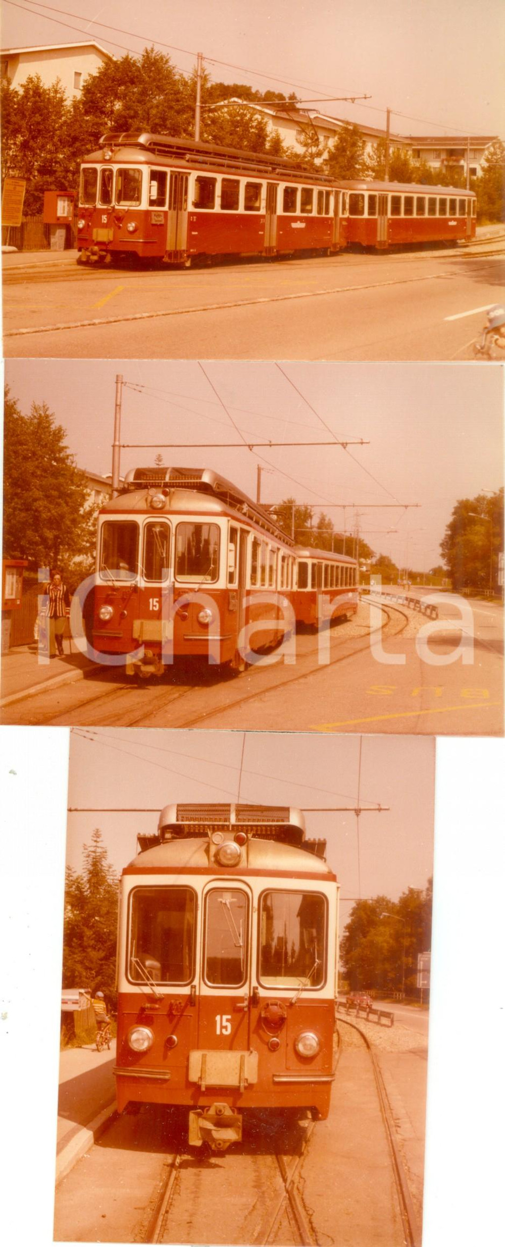 Fotografia d epoca originale 1975 ca SVIZZERA Ferrovie FORCHBAHN Locomotiva 15 Lotto 3 fotografie 1