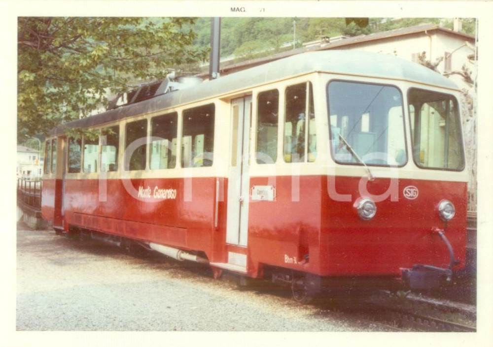 Fotografia d epoca originale 1971 CAPOLAGO SVIZZERA Ferrovia MONTE GENEROSO Locomotiva  Fotografia 1