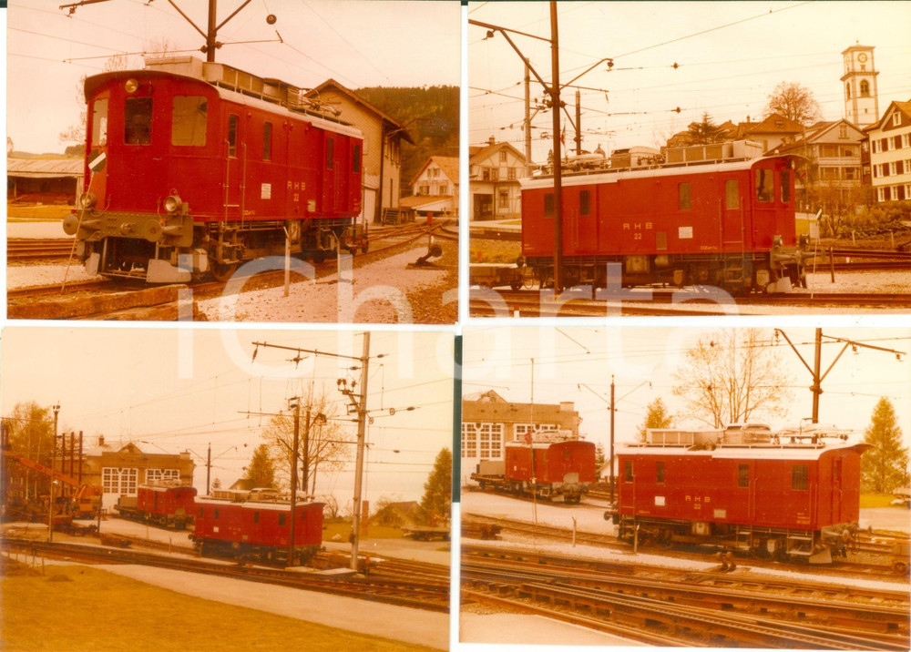 Fotografia d epoca originale 1975 ca SVIZZERA Ferrovia Retica RhB Locomotiva 22 in deposito Lotto 4 foto 1