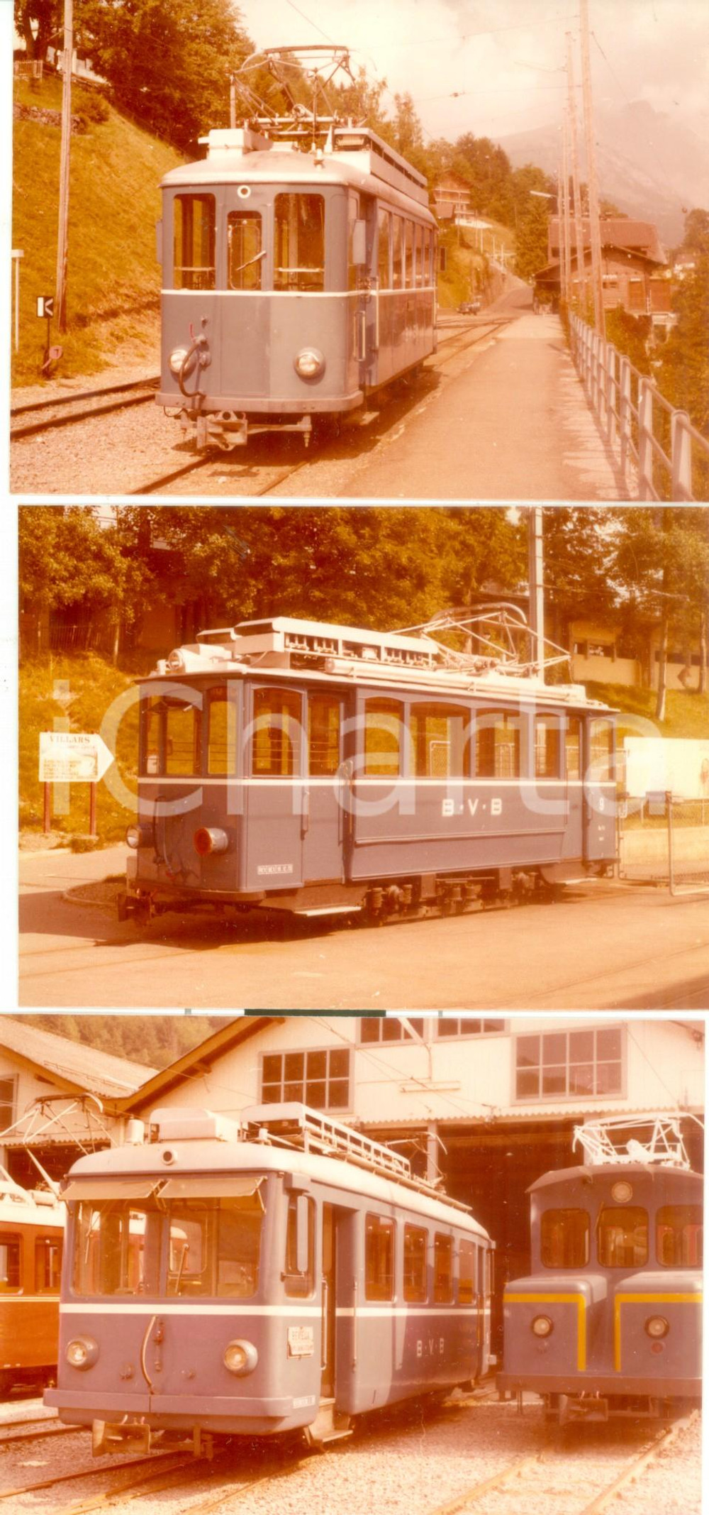 Fotografia d epoca originale 1975 ca SVIZZERA Ferrovie BEXVILLARSBETAYE Locomotiva 9 Lotto 3 fotografie 1
