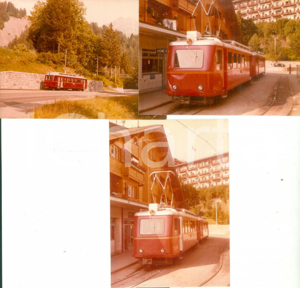 Fotografia d epoca originale 1975 ca SVIZZERA Ferrovie BEXVILLARSBETAYE Locomotiva 23 Lotto 3 fotografie 1