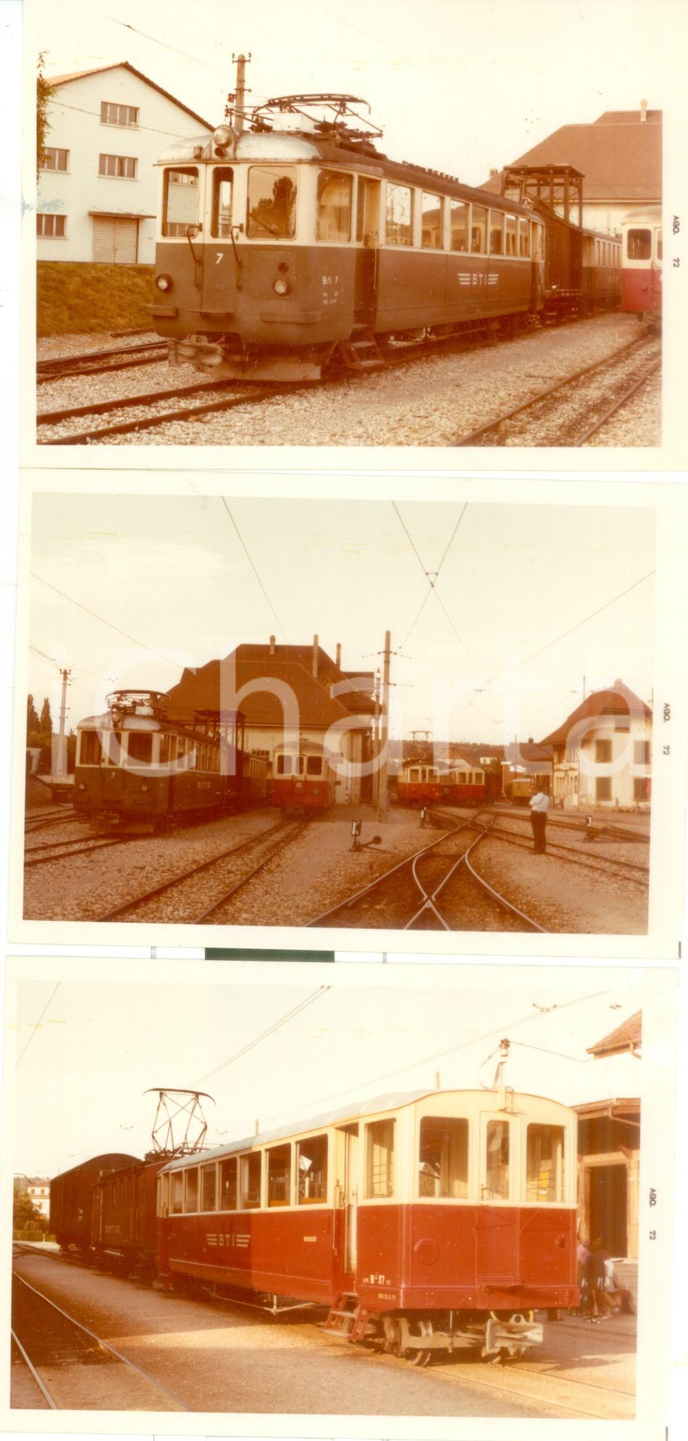 Fotografia d epoca originale 1972 SVIZZERA Ferrovie BIELTAUFFELENINSBAHN Locomotive 7 43 Lotto 3 foto 1
