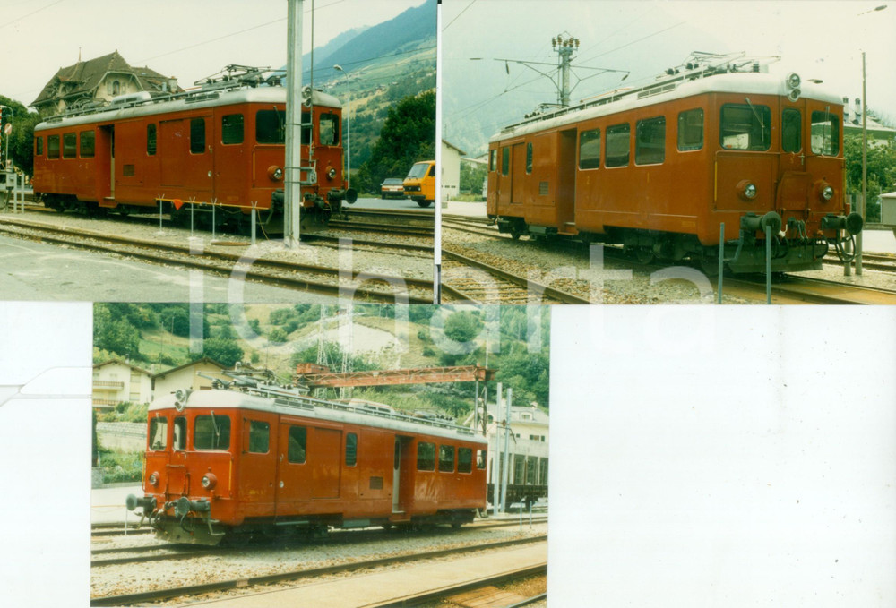 Fotografia d epoca originale 1975 ca SVIZZERA Ferrovie MARTIGNYORSIERES Locomotiva 5 Lotto 3 fotografie 1