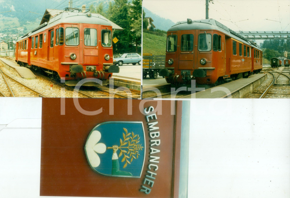 Fotografia d epoca originale 1975 ca SVIZZERA Ferrovie SEMBRANCHER Locomotiva 9 Lotto 3 fotografie 1