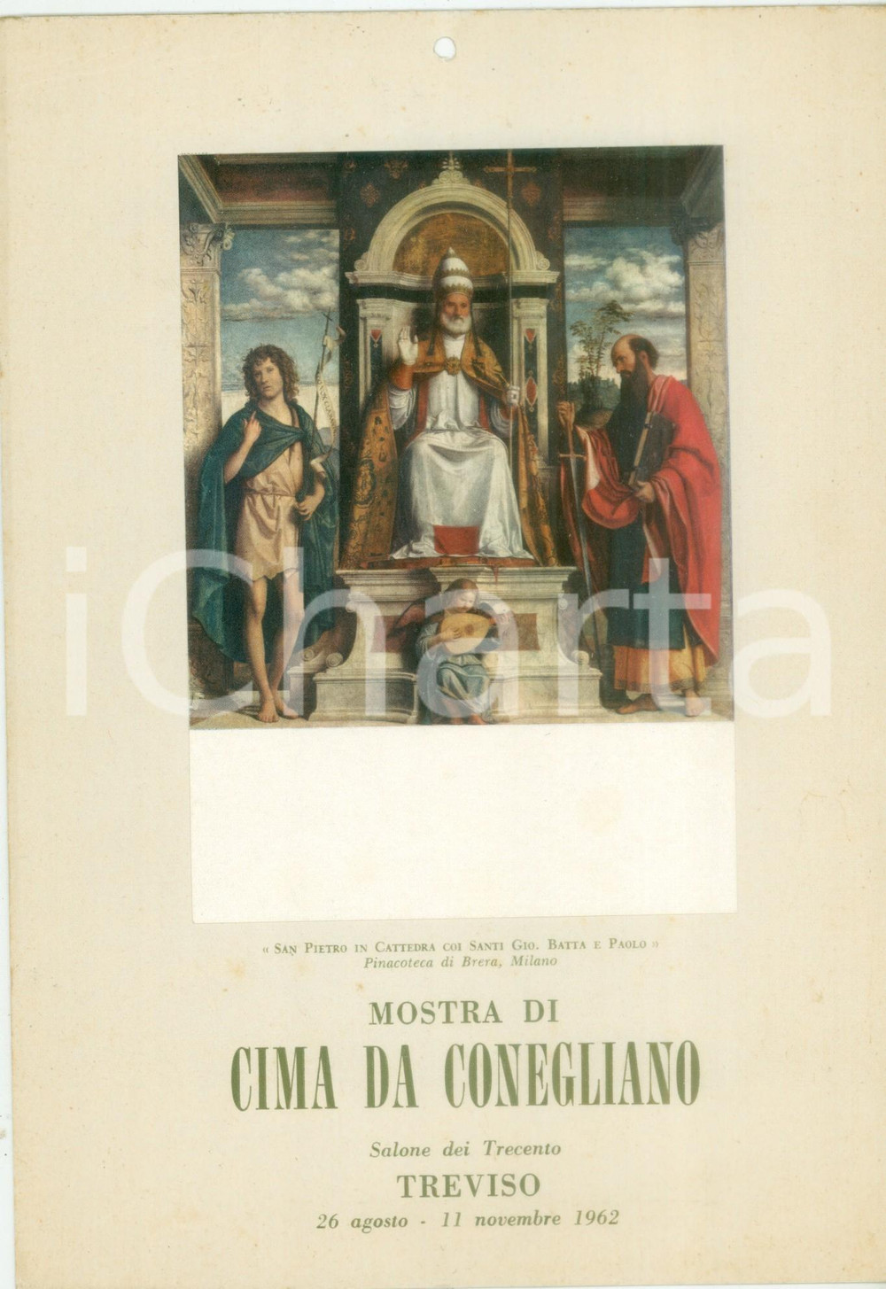 Materiale pubblicitario d’epoca 1962 TREVISO Mostra di Cima da CONEGLIANO Locandina per mezzi pubblici 1