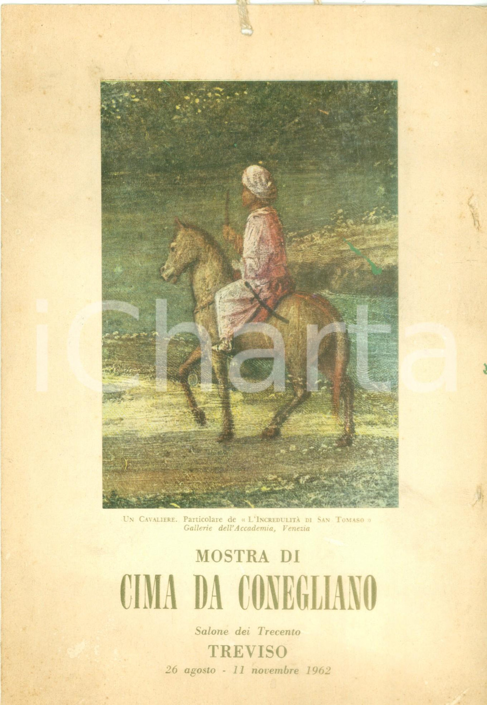 Materiale pubblicitario d’epoca 1962 TREVISO Mostra di Cima da CONEGLIANO Locandina per mezzi pubblici 1