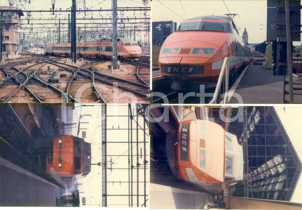 Fotografia d epoca originale 1975 ca FRANCE Treno TGV SNCF in stazione Lotto 5 fotografie 1