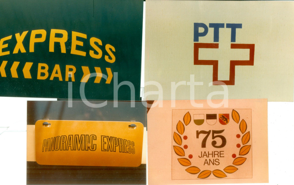 Fotografia d epoca originale 1975 ca SVIZZERA Ferrovie PTT Express Bar Panoramic Express Stemmi Lotto 4 foto 1
