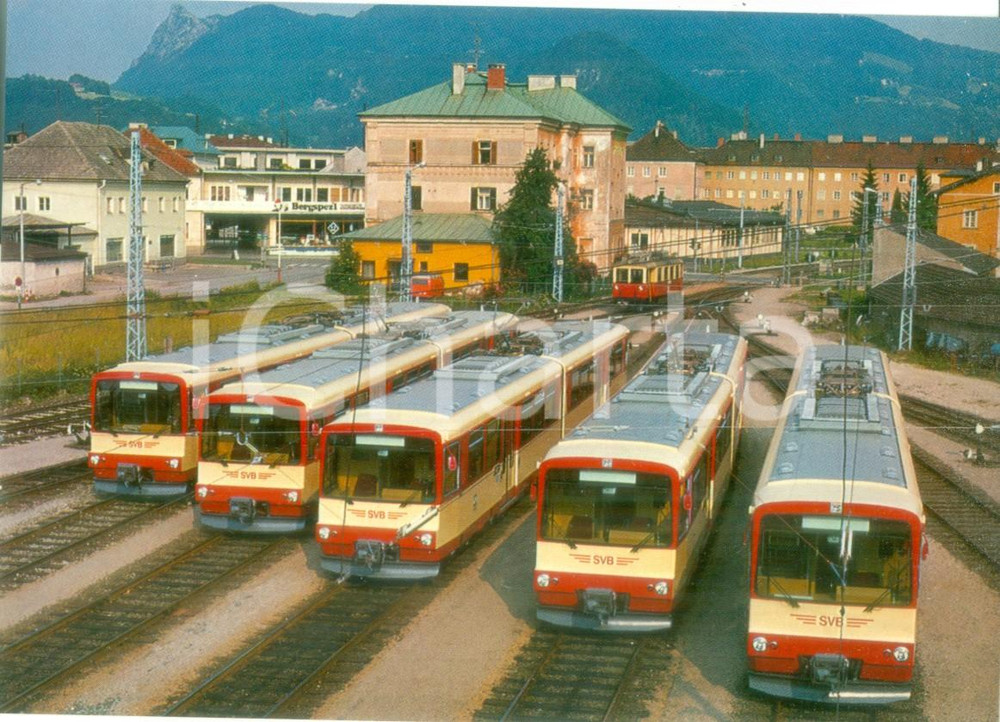 Fotografia d epoca originale 1986 SALZBURG AUSTRIA Ferrovia SETGSVB Stazione dei treni Cartolina FG NV 1