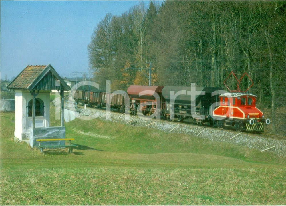 Fotografia d epoca originale 1986 SALZBURG AUSTRIA Ferrovia SETGSVB E 11 1913 AEG. Cartolina FG NV 1