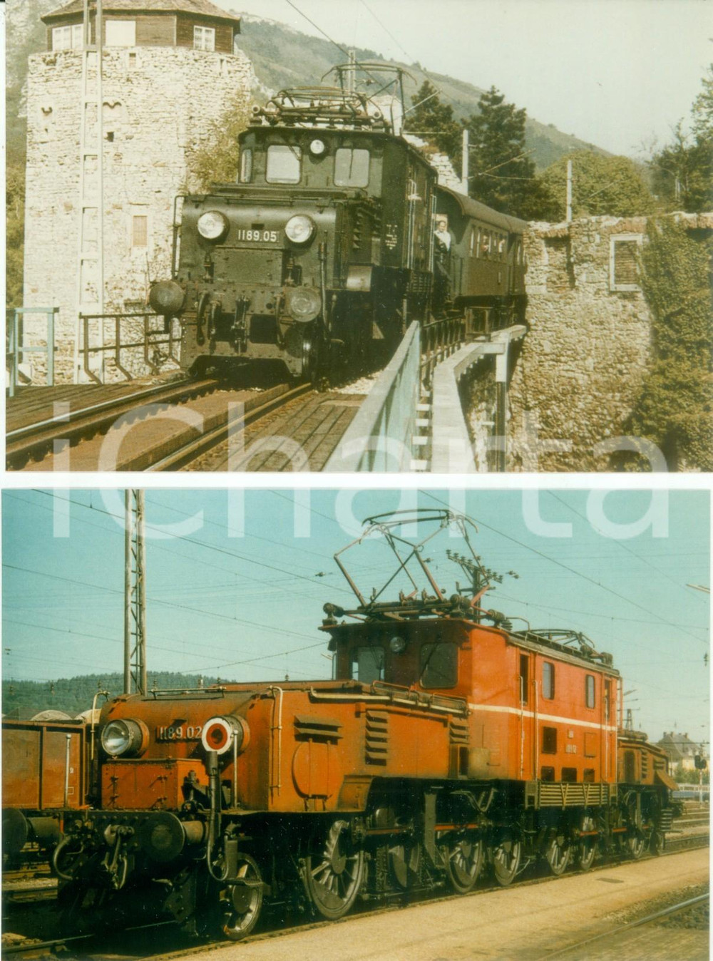 Fotografia d epoca originale 1975 ca AUSTRIA Ferrovie austriache Locomotive 1089.02 1189.02 Lotto 2 foto 1