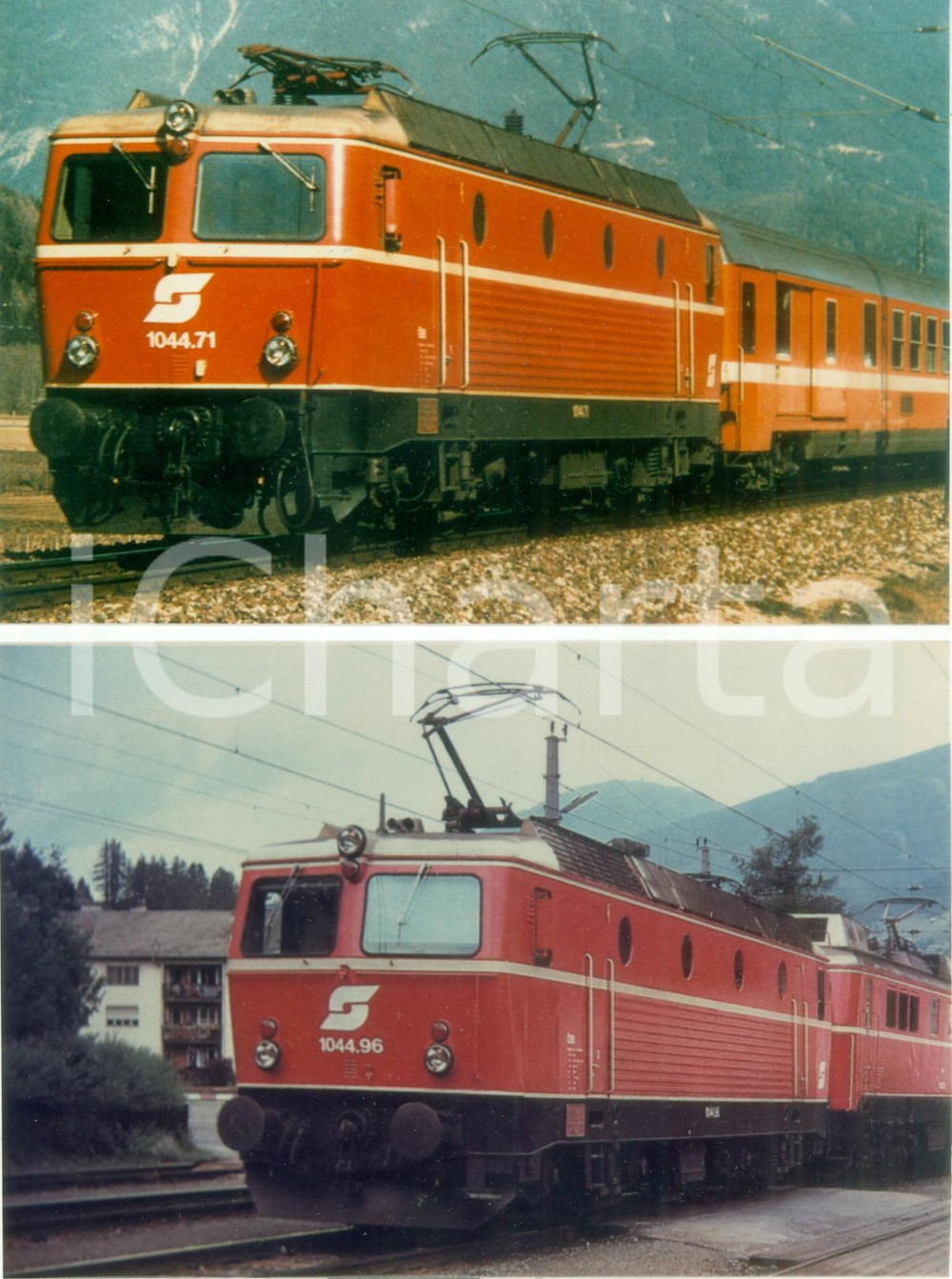 Fotografia d epoca originale 1975 c AUSTRIA Ferrovie austriache Locomotive 1044.96 1044.71 Lotto 2 fotografie 1