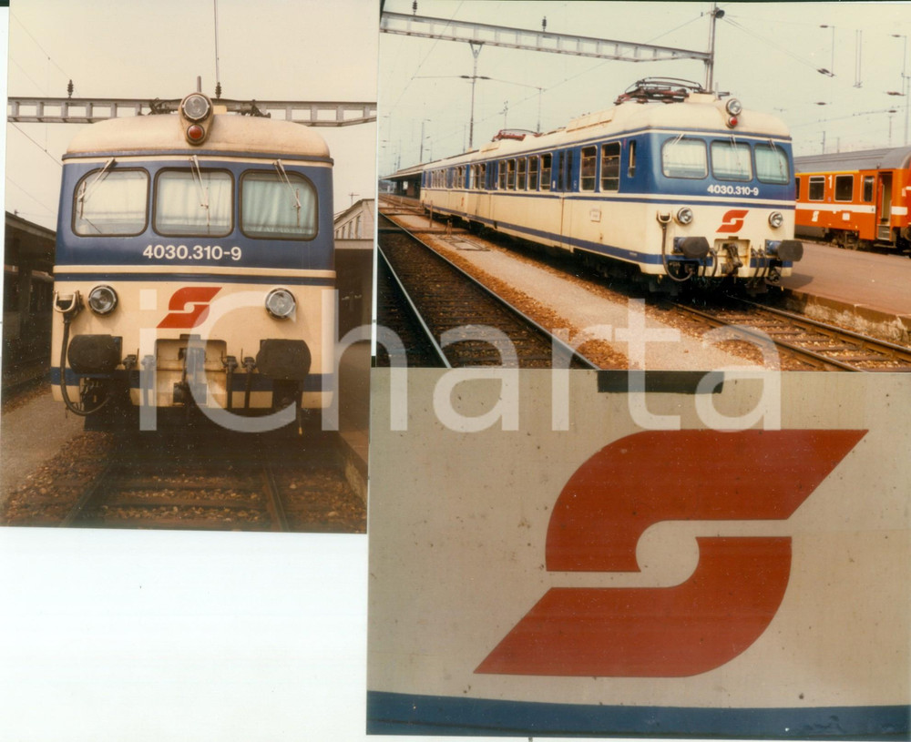 Fotografia d epoca originale 1985 AUSTRIA Ferrovie austriache Locomotiva 4030.3100 in stazione Lotto 3 foto 1