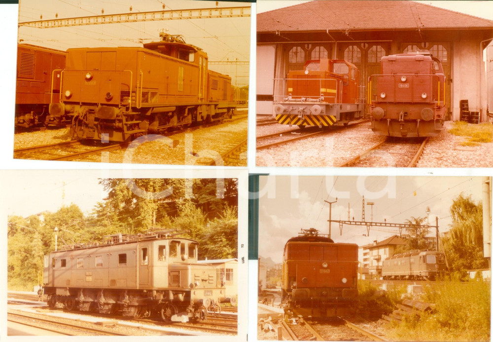 Fotografia d epoca originale 1971 SVIZZERA Ferrovie PTT Locomotive 17002 17003 18406 10656 Lotto 4 fotografie 1