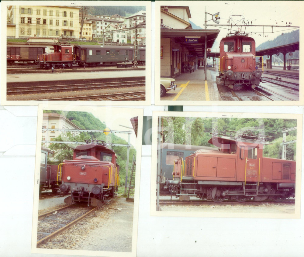 Fotografia d epoca originale 1971 SVIZZERA Ferrovie PTT Locomotiva passeggeri 16442 Lotto 4 fotografie 1