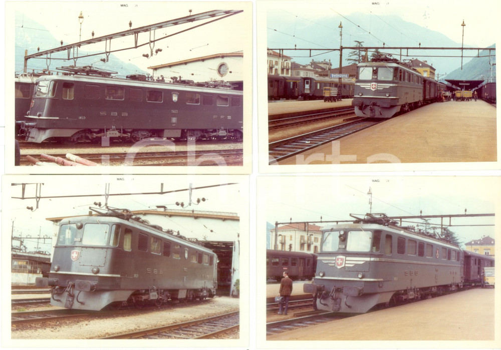 Fotografia d epoca originale 1971 SVIZZERA Ferrovie SBB CFF FFS Treno passeggeri 11463 Lotto 4 fotografie 1