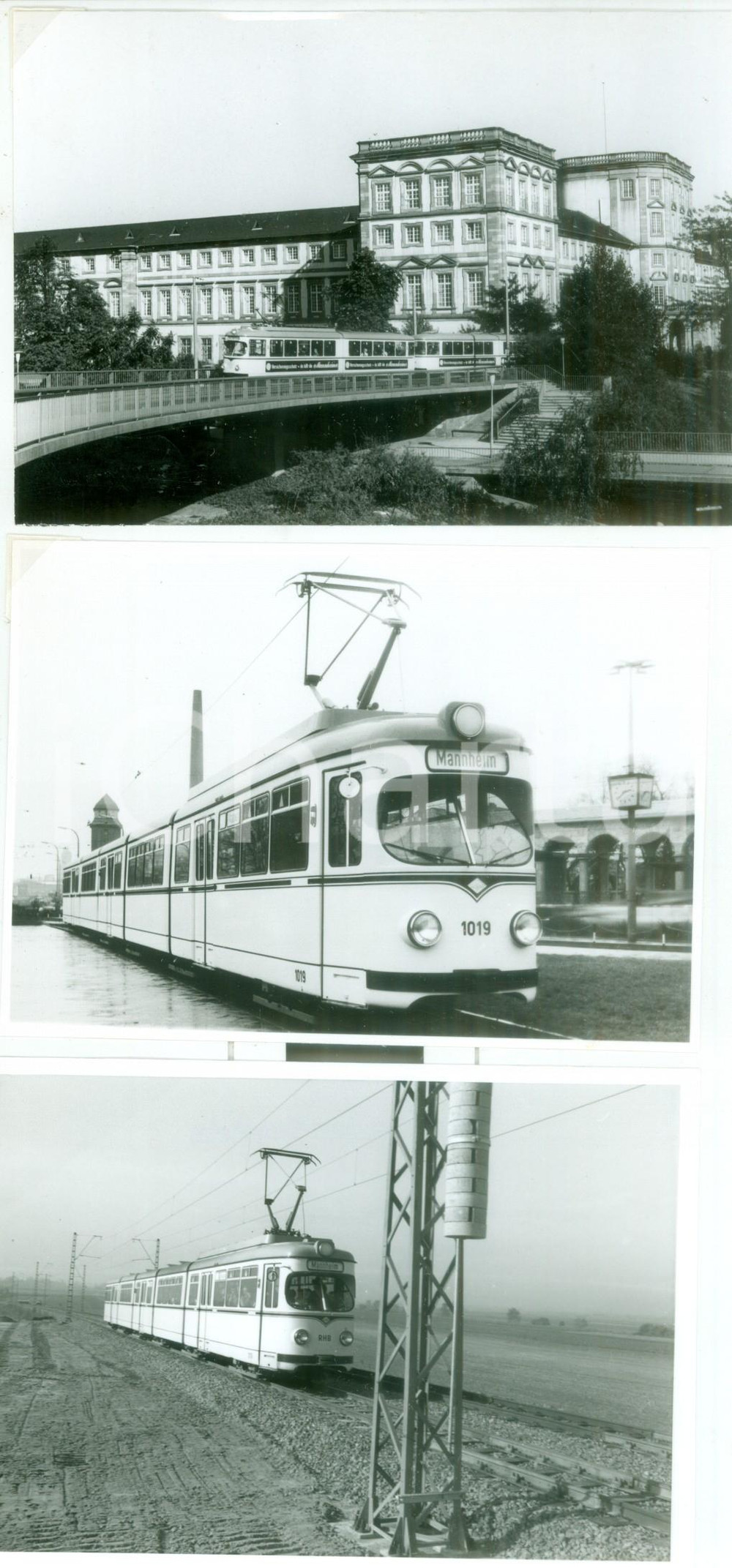 Fotografia d epoca originale 1975 ca VERKEHRSBETRIEBE MANNHEIM DE Treno elettrico 1019 Lotto 3 fotografie 1