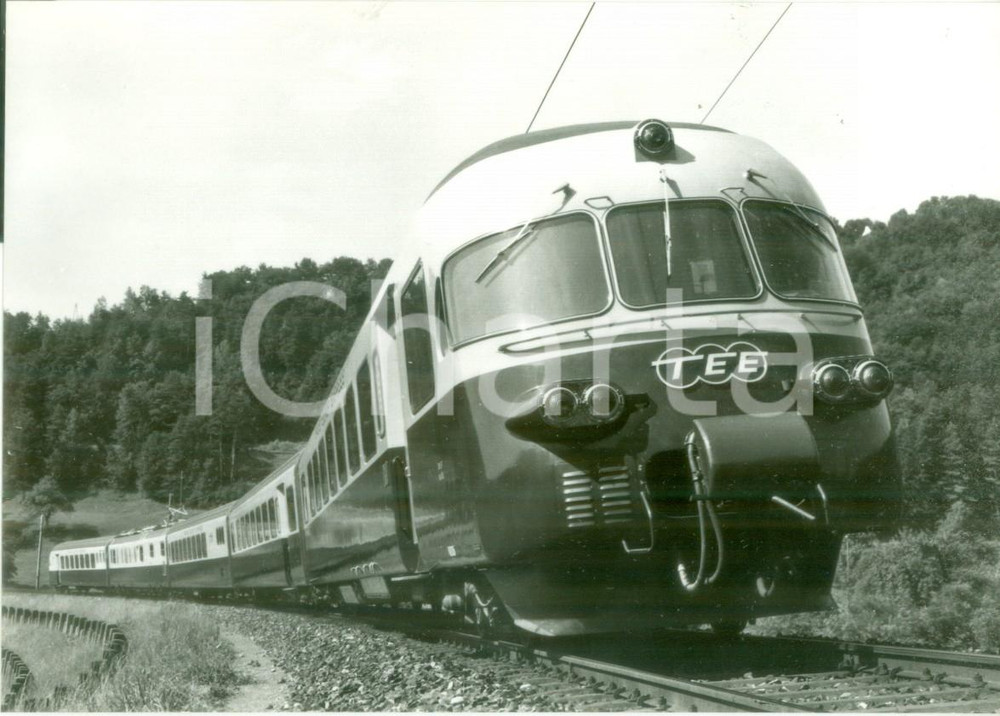 Fotografia d epoca originale 1980 ca SVIZZERA Treno TRANSEUROPEXPRESS Locomotiva RAe 1051 Foto seriale 1