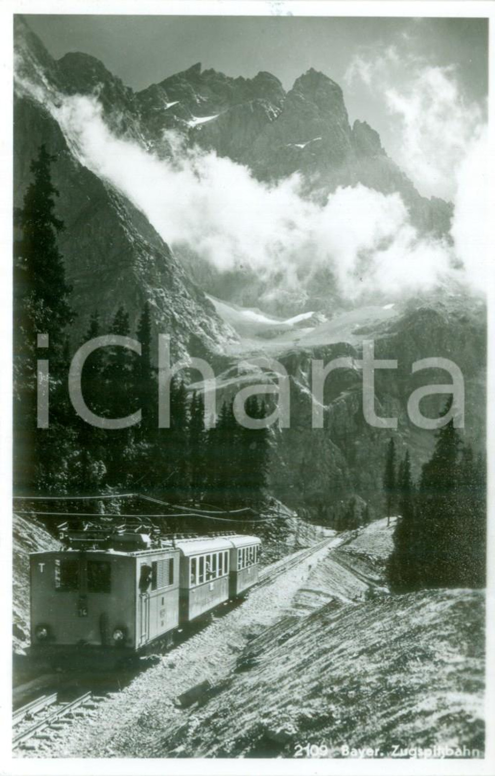 Fotografia d epoca originale 1975 ca GARMISCHPARTENKIRCHEN DE Bayerische Zugspitzbahn EIBSEE Fotografia 1