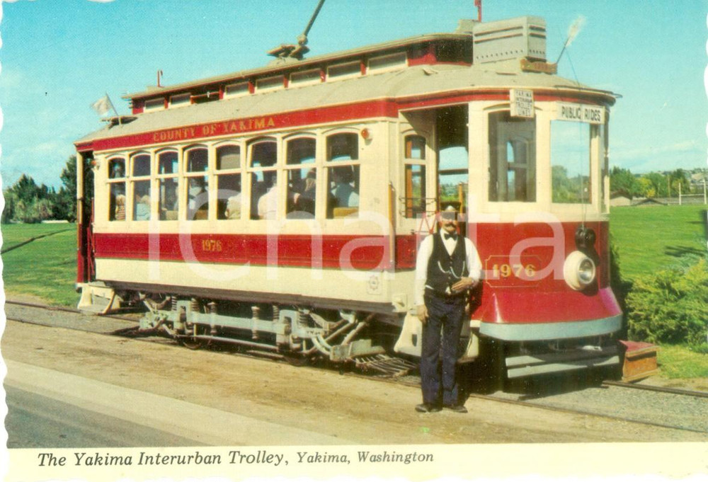 Cartolina originale da collezione 1977 YAKIMA, WASHINGTON The Interurban Trolley Lines restaurate Cartolina FG 1