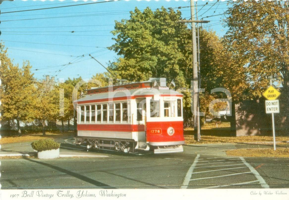 Cartolina originale da collezione 1970 ca YAKIMA, WASHINGTON USA Tram vintage della BRILL TRAMWAY Cartolina FG 1