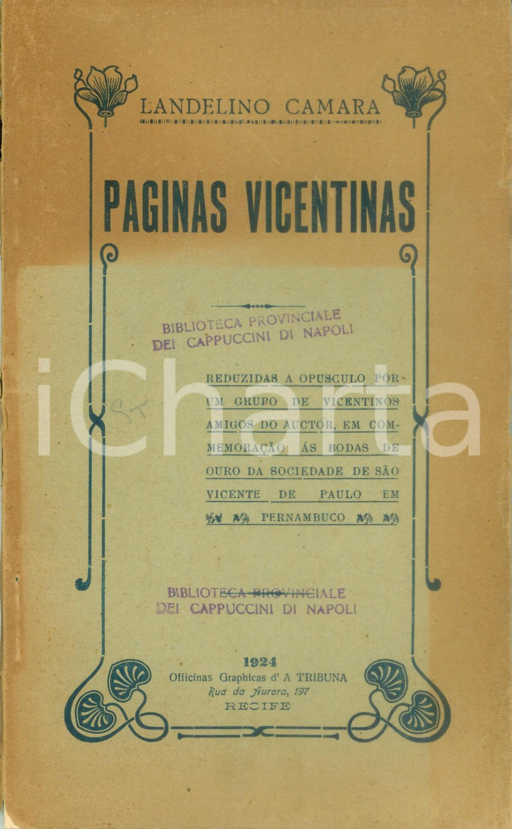 Libro, pubblicazione d epoca 1924 Landelino CAMARA Paginas Vicentinas Sociedade de Sao Vicente de Paulo 1