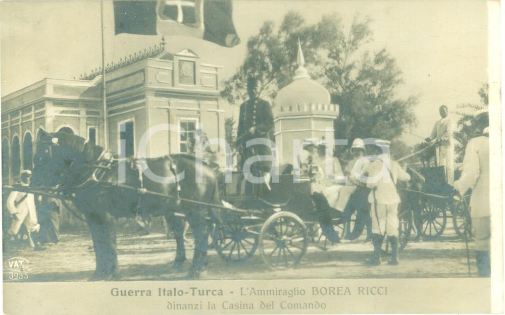 Cartolina originale da collezione 1925 ca TRIPOLI Ammiraglio Raffaele BOREA RICCI Casina Comando Cartolina FP NV 1