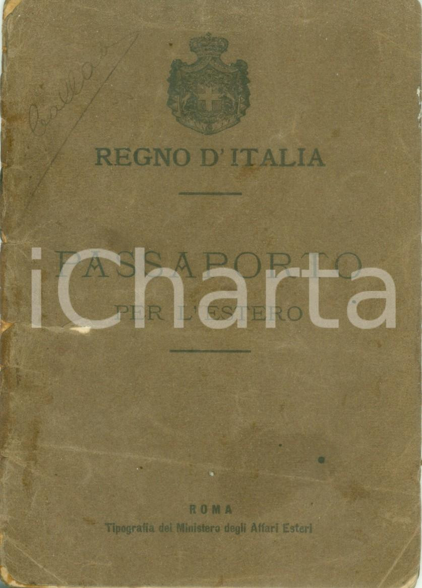 Documento originale, autentico 1910 REGNO D ITALIA Passaporto di Giuseppe GHERRA per il PERU 1