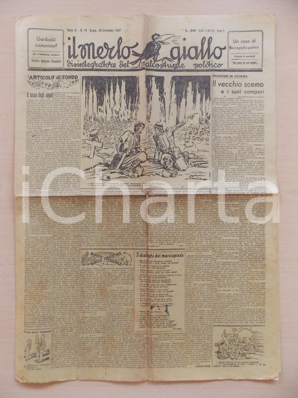 Giornale, rivista storica 1947 IL MERLO GIALLO L italianitÃ  di TRENTO e dei Trentini Giornale ILLUSTRATO 1