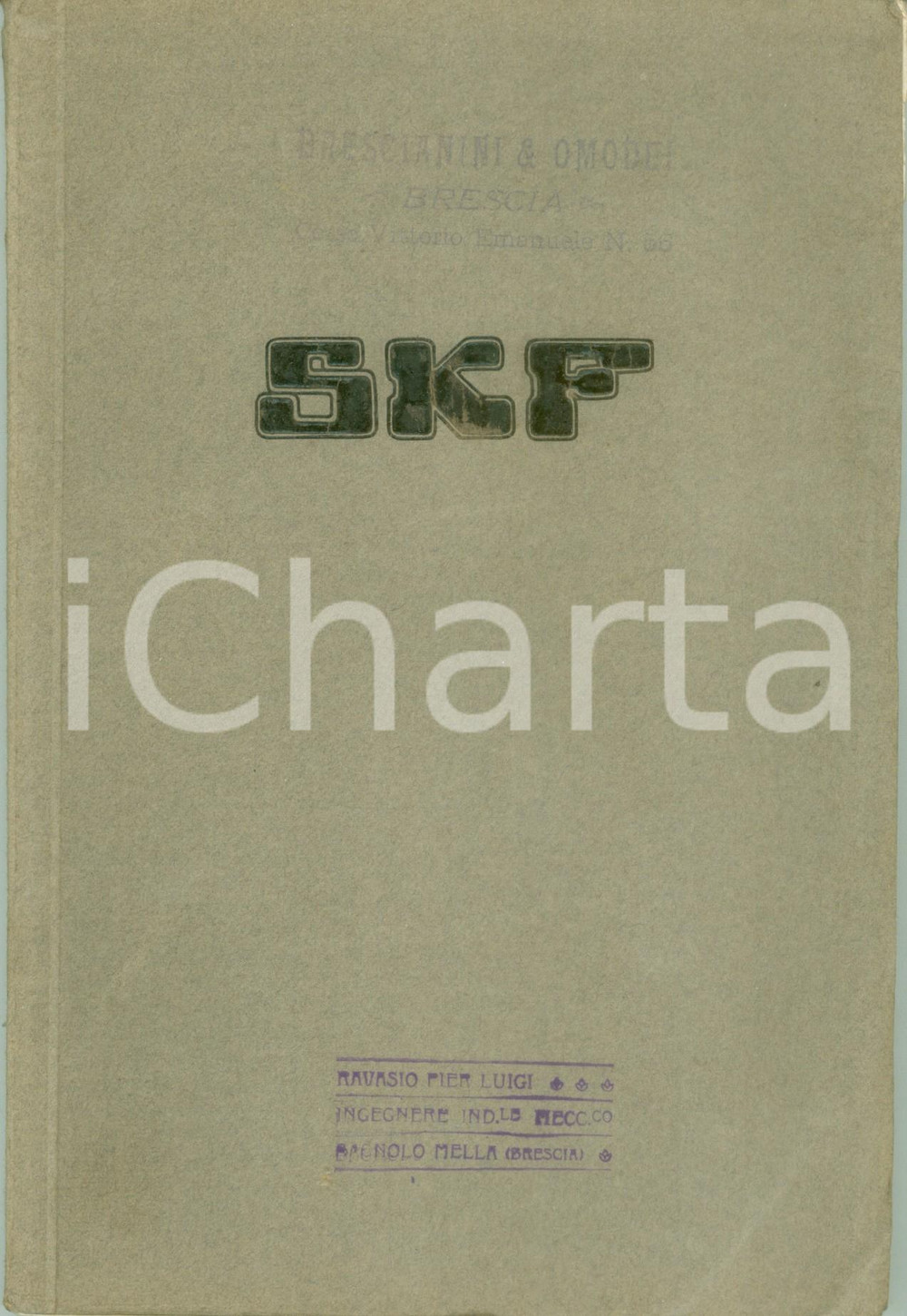 Libro, pubblicazione d epoca 1920 MILANO Catalogo SKF Società Cuscinetti a sfere ILLUSTRATO 1