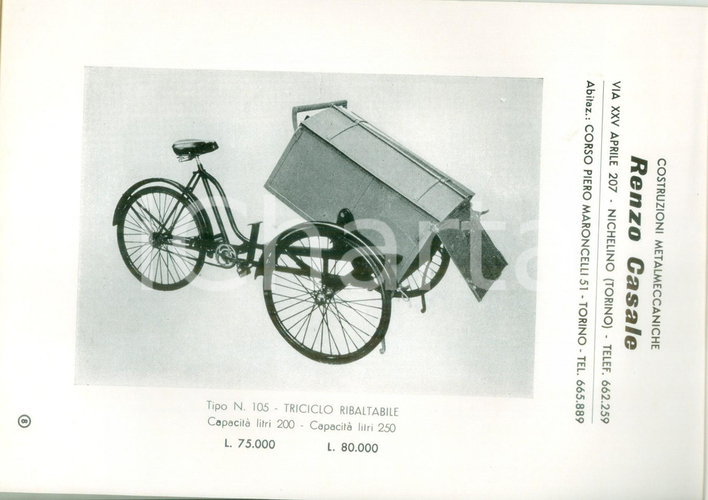 Materiale pubblicitario d’epoca 1963 NICHELINO TO Costruzioni metalmeccaniche Renzo CASALE Catalogo ILLUSTRATO 1