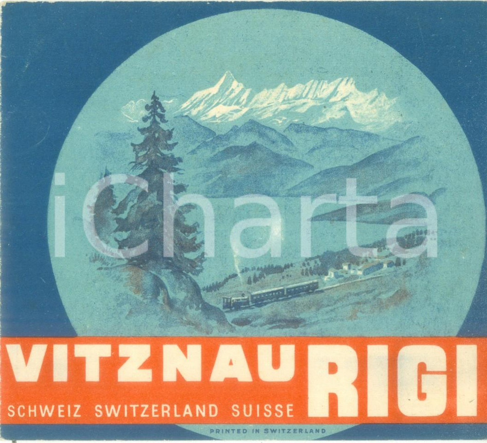 Materiale pubblicitario d’epoca 1950 ca VITZNAU SVIZZERA Ferrovia per Monte RIGI Opuscolo ILLUSTRATO 1