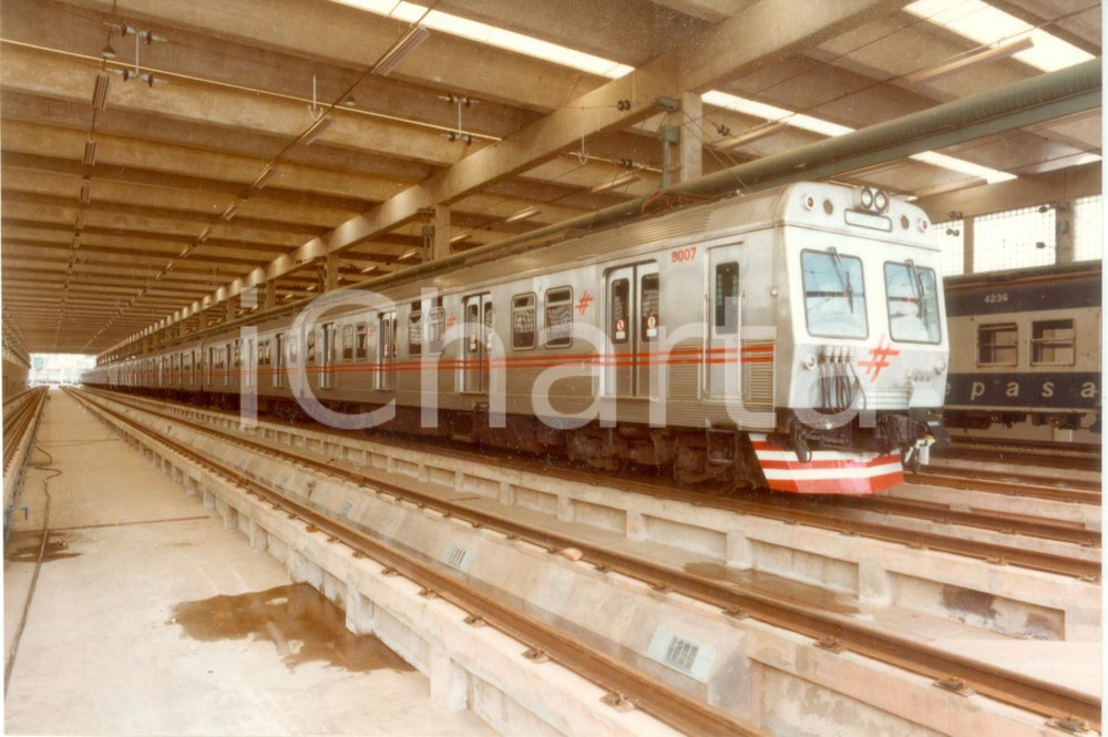Fotografia d epoca originale 1970 ca SAN PAOLO BRASILE Ferrovie FEPASA Treno 9007 in stazione Fotografia 1