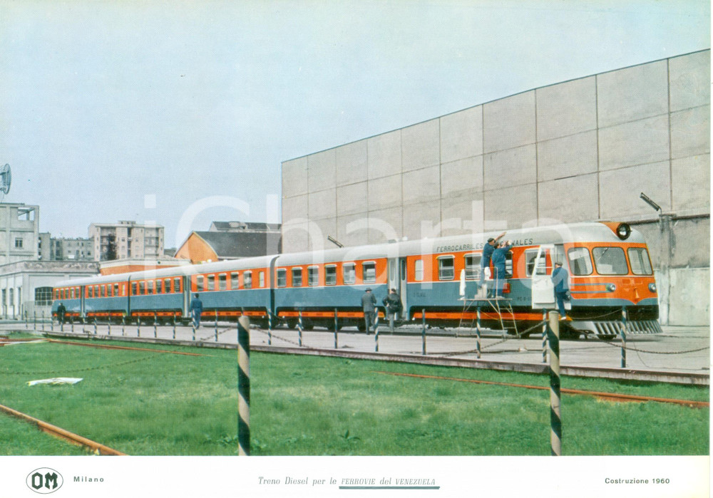Fotografia d epoca originale 1960 VENEZUELA Ferrocarriles Treno DIESEL Officine OM MILANO Fotografia seriale 1