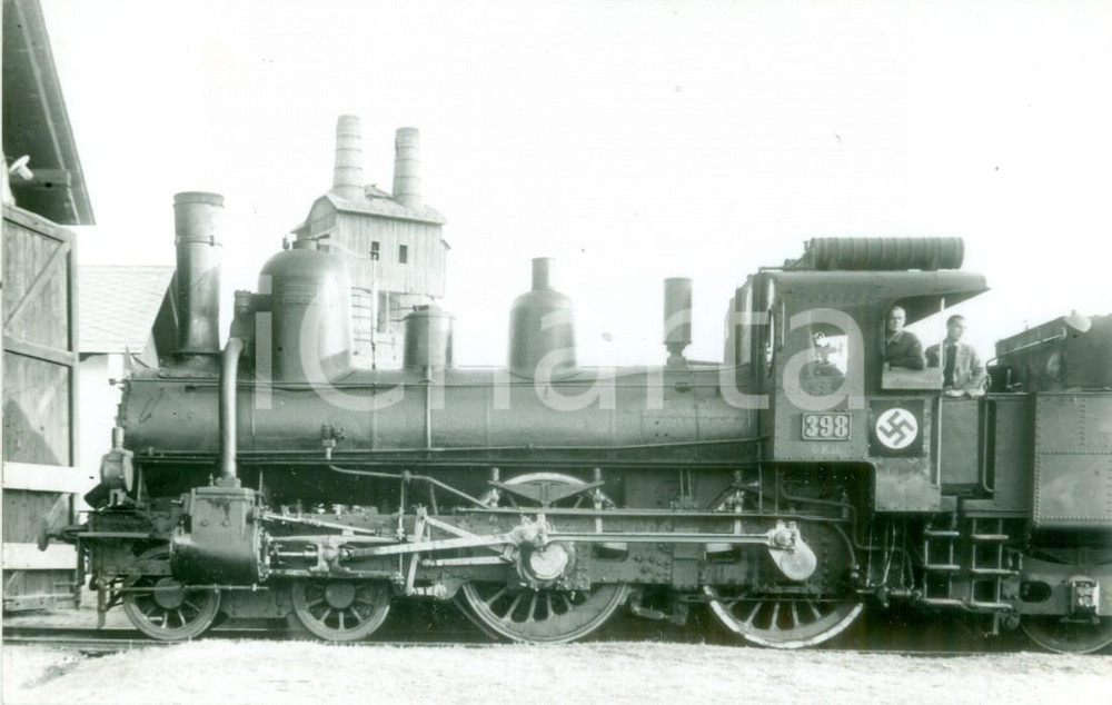 Cartolina originale da collezione 1940 ca AUSTRIA GRAZKOFLACHER BAHN Locomotiva 398 con svastica Cartolina FP NV 1