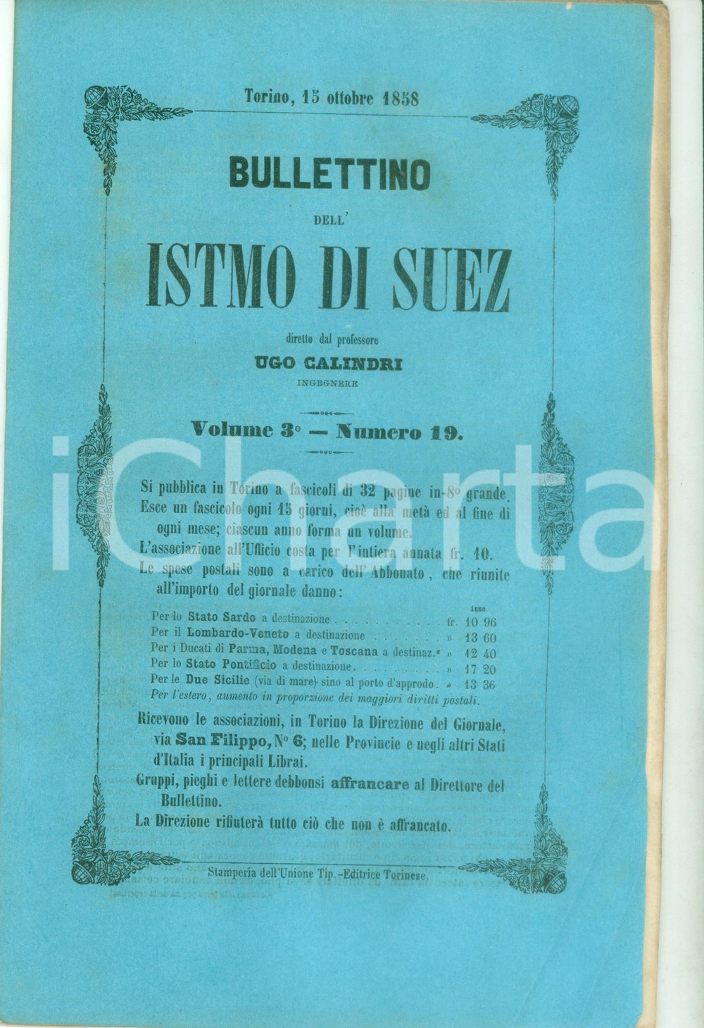 Giornale, rivista storica 1858 BOLLETTINO DELL ISTMO DI SUEZ 19 Governo e industrie del GIAPPONE 1