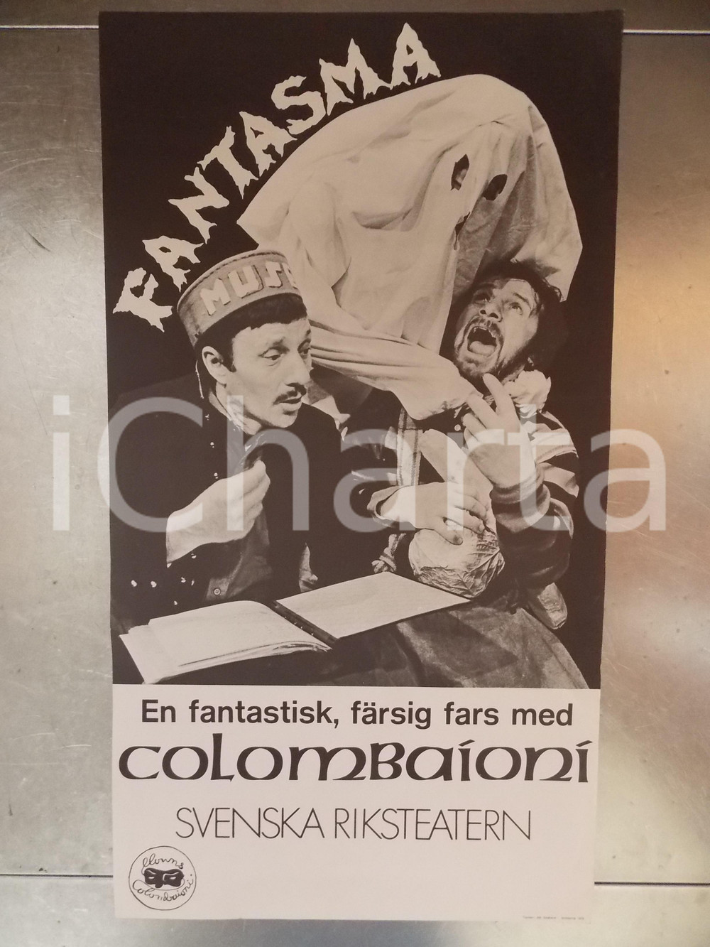 Materiale pubblicitario d’epoca 1975 ca NORSBORG SVEZIA Svenska Riksteatern Clowns COLOMBAIONI Fantasma 1
